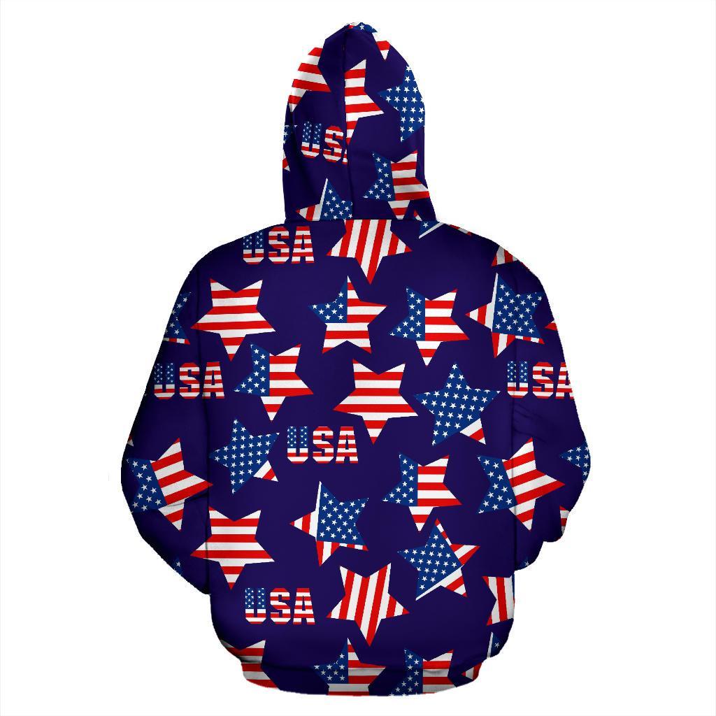 Patriot Usa Pattern Print Men Women Pullover Hoodie-grizzshop