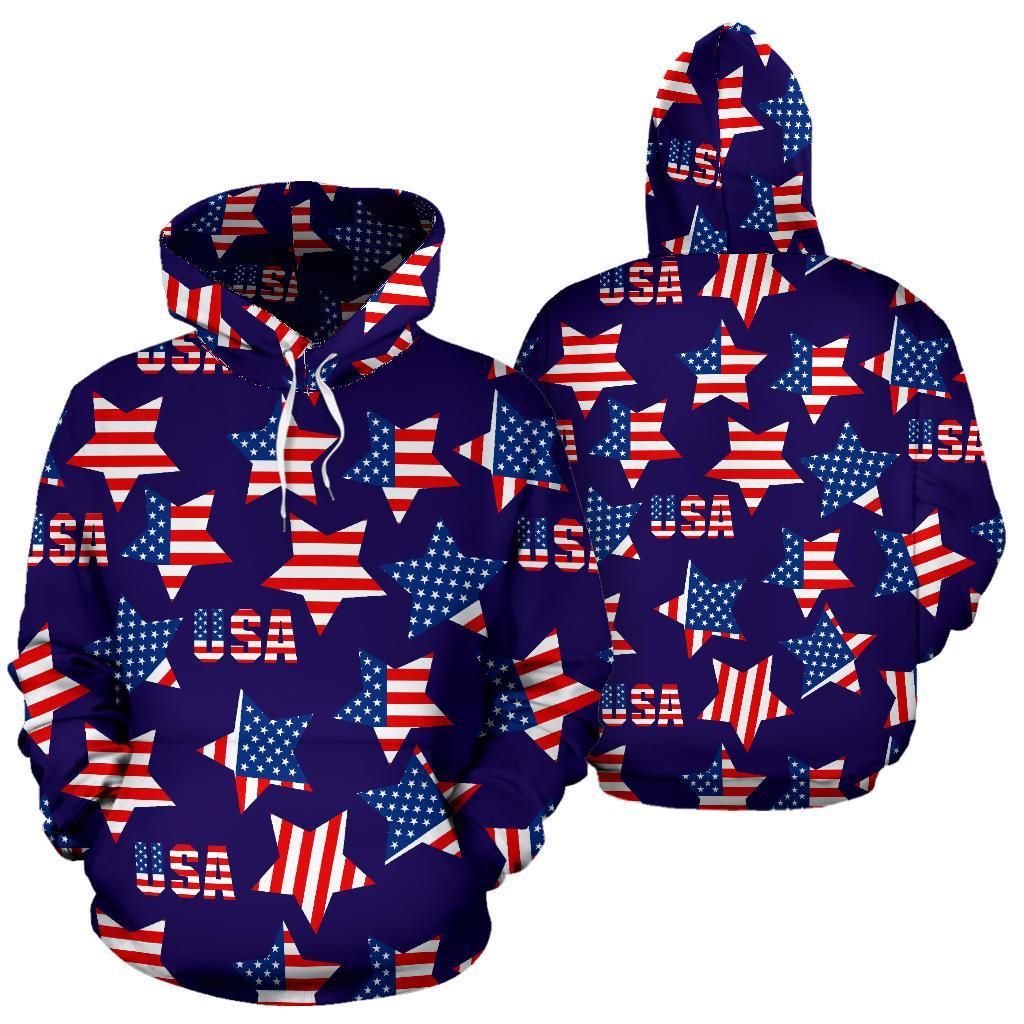 Patriot Usa Pattern Print Men Women Pullover Hoodie-grizzshop