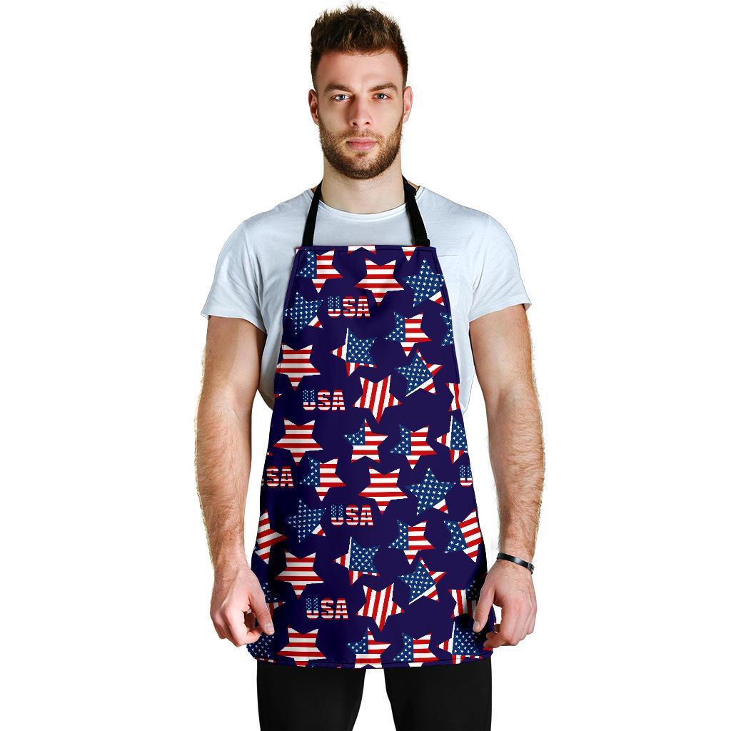 Patriot Usa Pattern Print Men's Apron-grizzshop