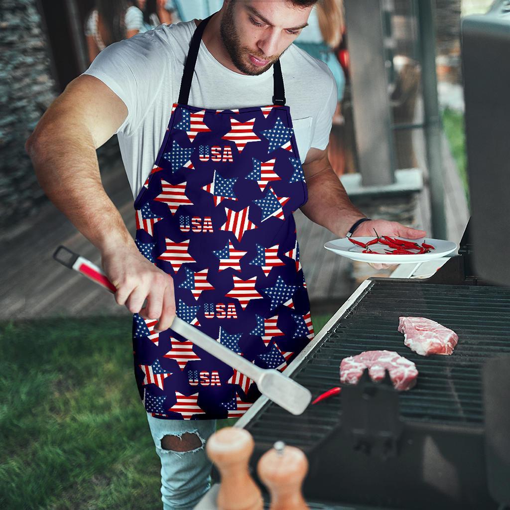 Patriot Usa Pattern Print Men's Apron-grizzshop