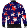 Patriot Usa Pattern Print Men's Bomber Jacket-grizzshop