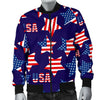 Patriot Usa Pattern Print Men's Bomber Jacket-grizzshop