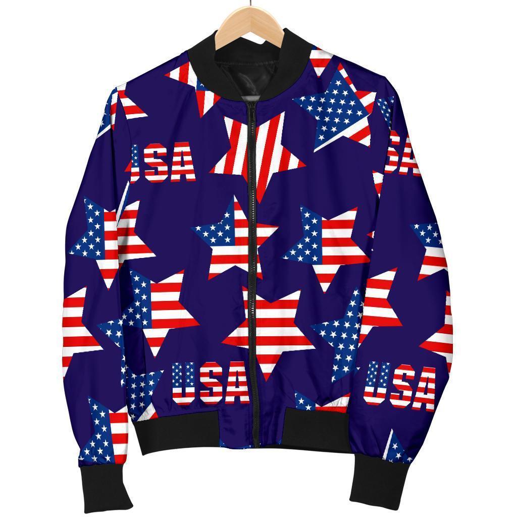 Patriot Usa Pattern Print Men's Bomber Jacket-grizzshop