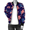 Patriot Usa Pattern Print Women Casual Bomber Jacket-grizzshop