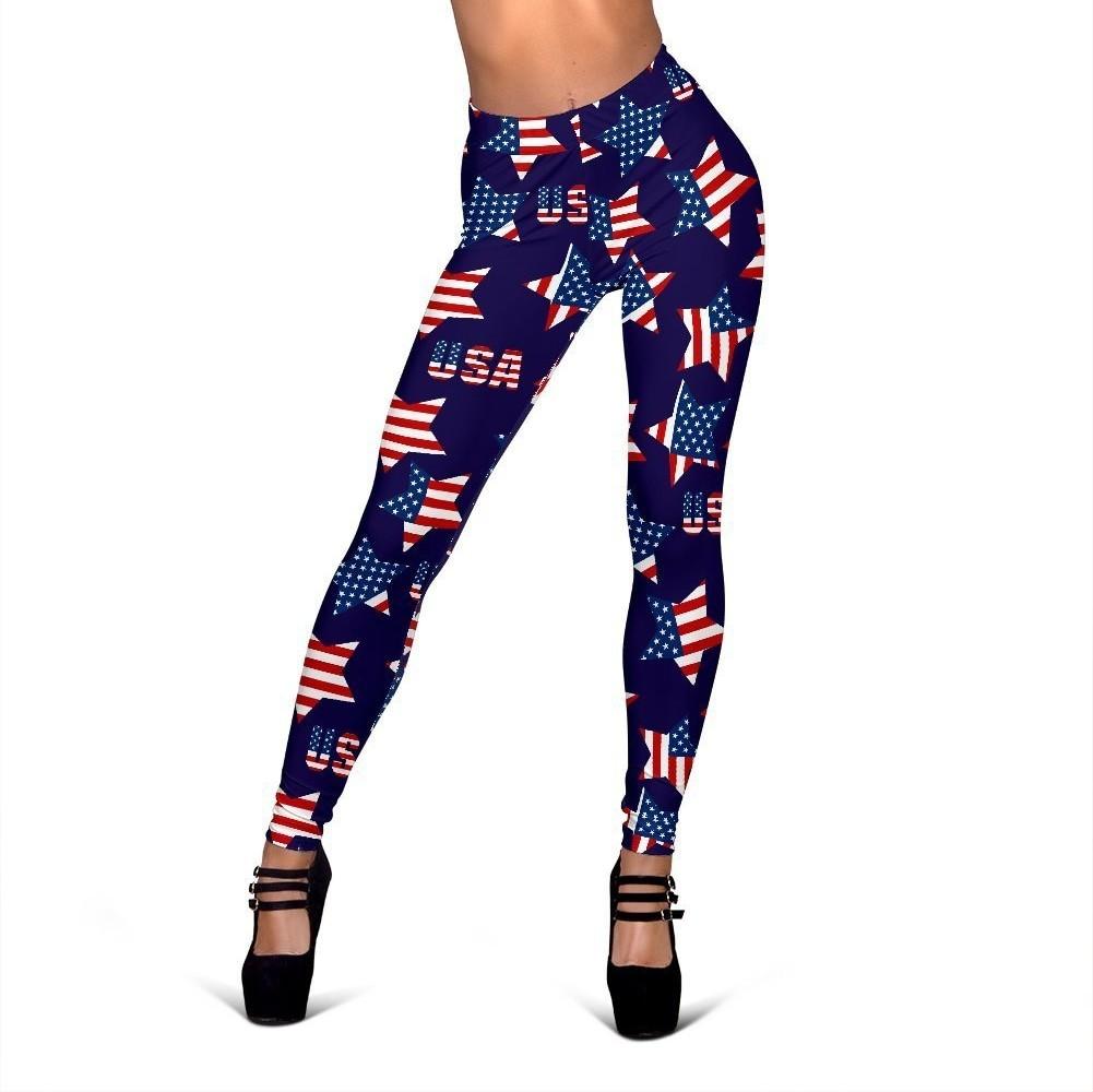 Patriot Usa Pattern Print Women Leggings-grizzshop