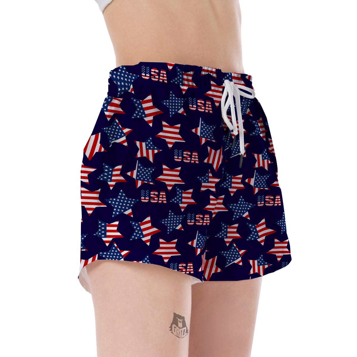 Patriot Usa Pattern Print Women's Shorts-grizzshop