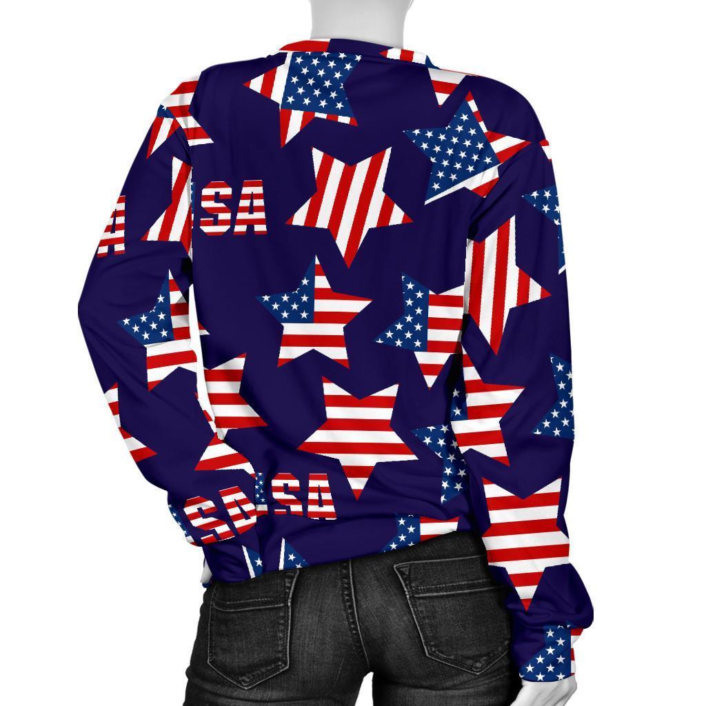 Patriot Usa Pattern Print Women's Sweatshirt-grizzshop