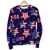 Patriot Usa Pattern Print Women's Sweatshirt-grizzshop