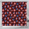 Patriot Usa Print Pattern Bathroom Shower Curtain-grizzshop