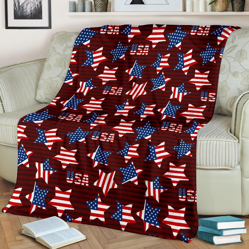 Patriot Usa Print Pattern Blanket-grizzshop