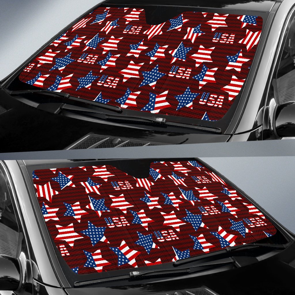 Patriot Usa Print Pattern Car Sun Shade-grizzshop