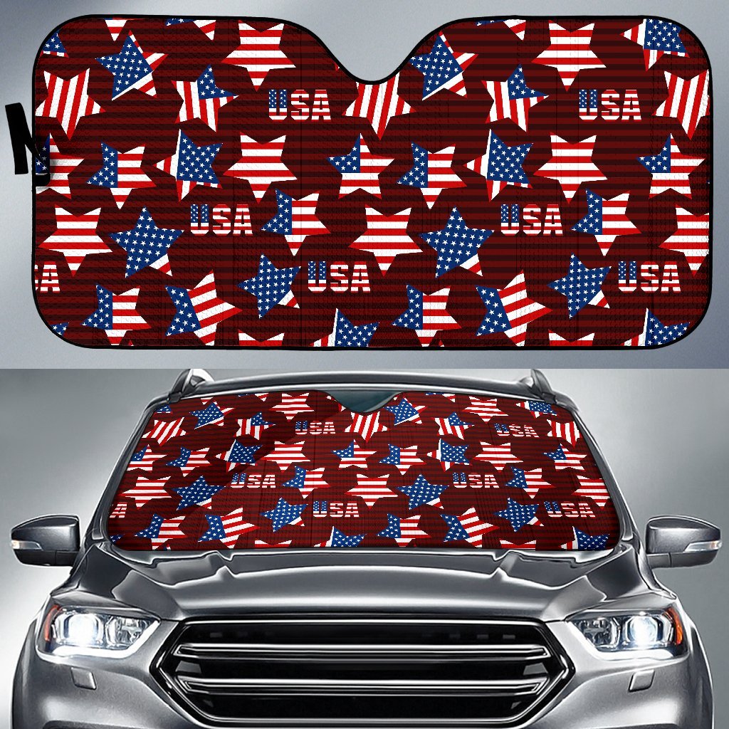 Patriot Usa Print Pattern Car Sun Shade-grizzshop