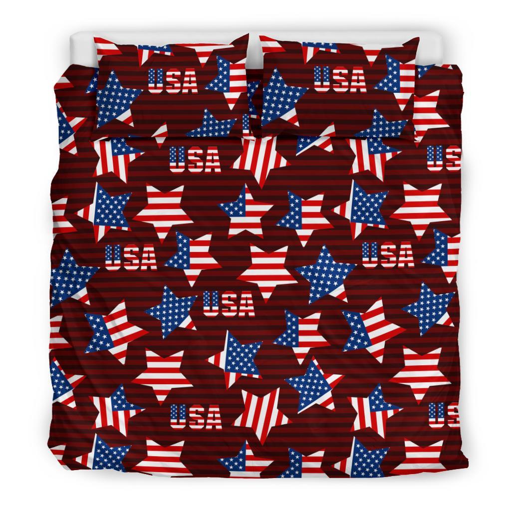 Patriot Usa Print Pattern Duvet Cover Bedding Set-grizzshop