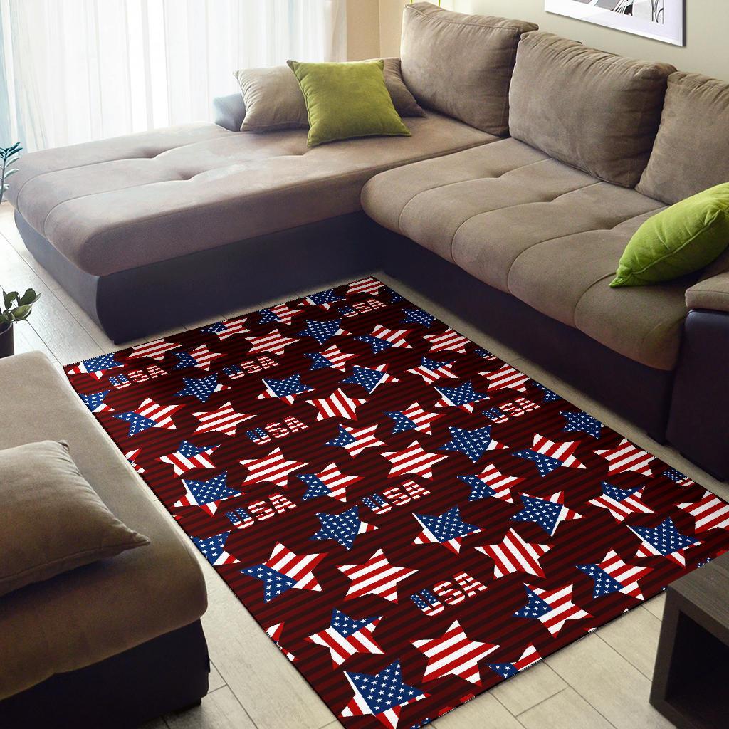 Patriot Usa Print Pattern Floor Mat-grizzshop