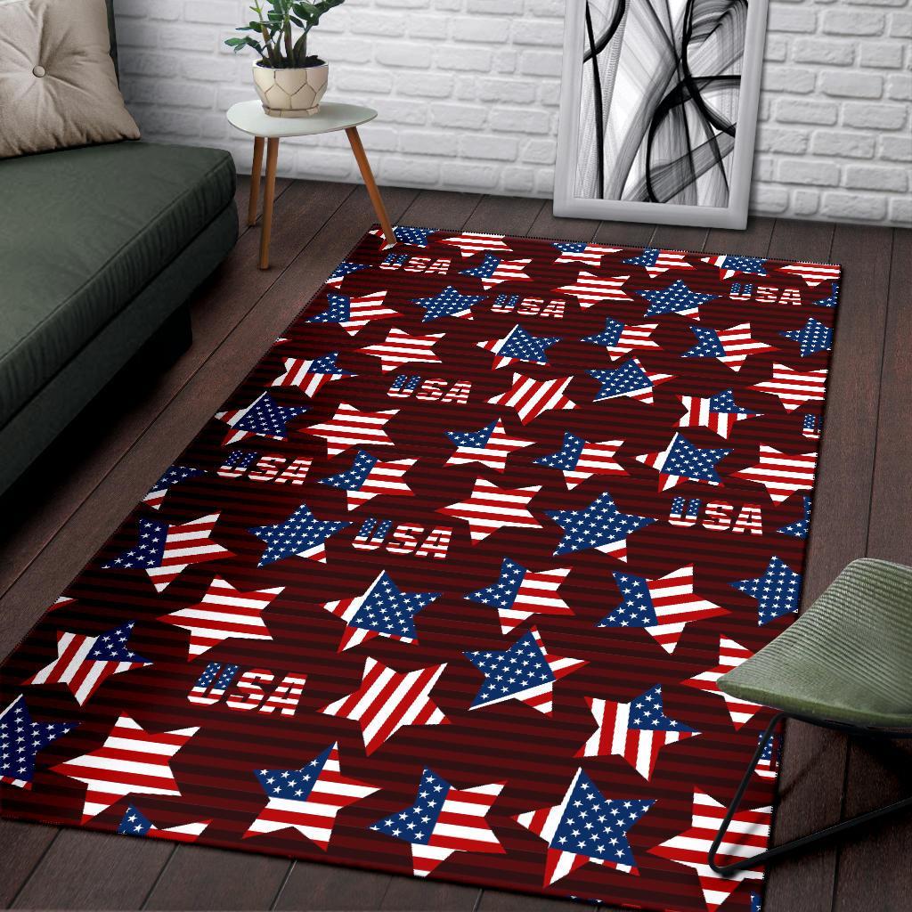 Patriot Usa Print Pattern Floor Mat-grizzshop