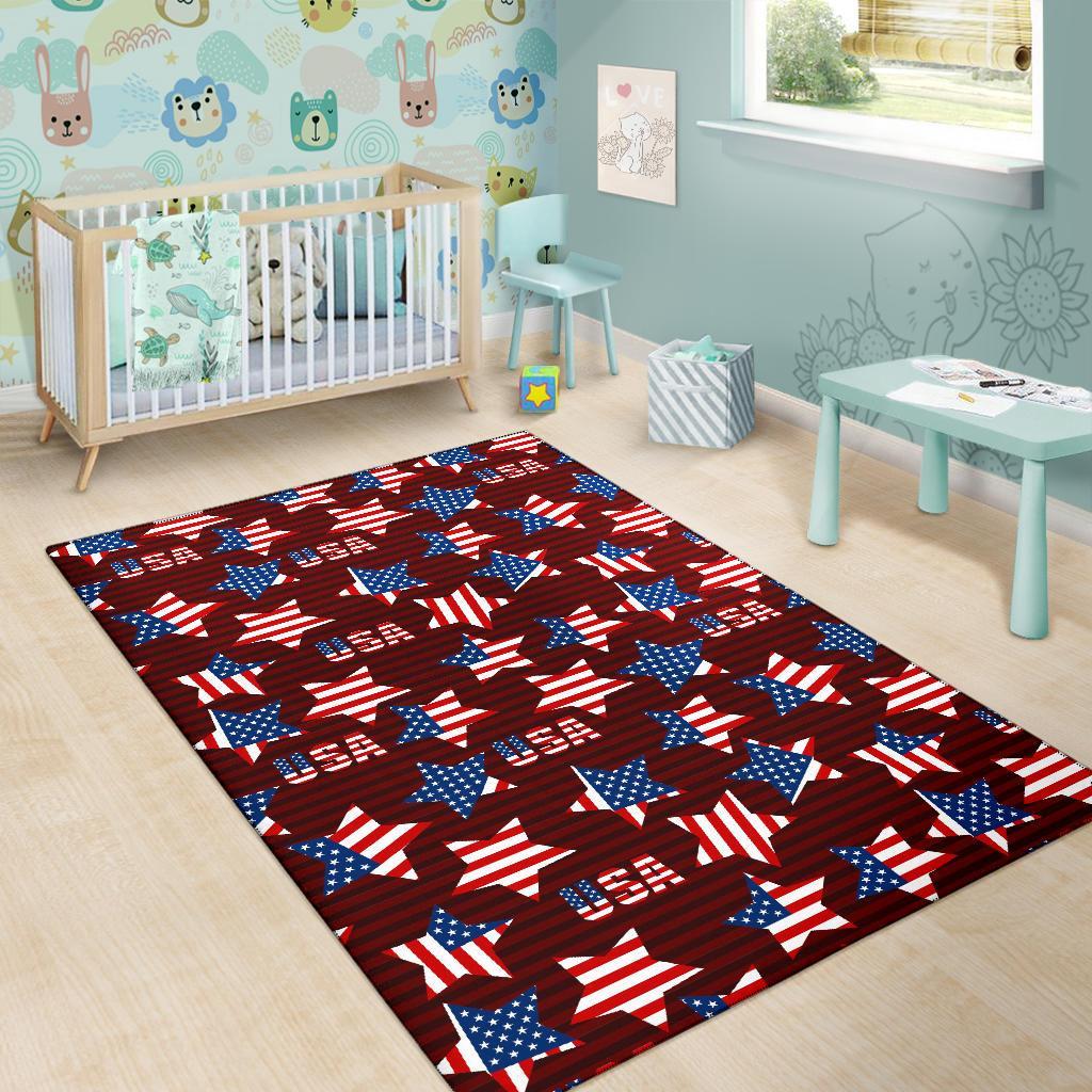 Patriot Usa Print Pattern Floor Mat-grizzshop