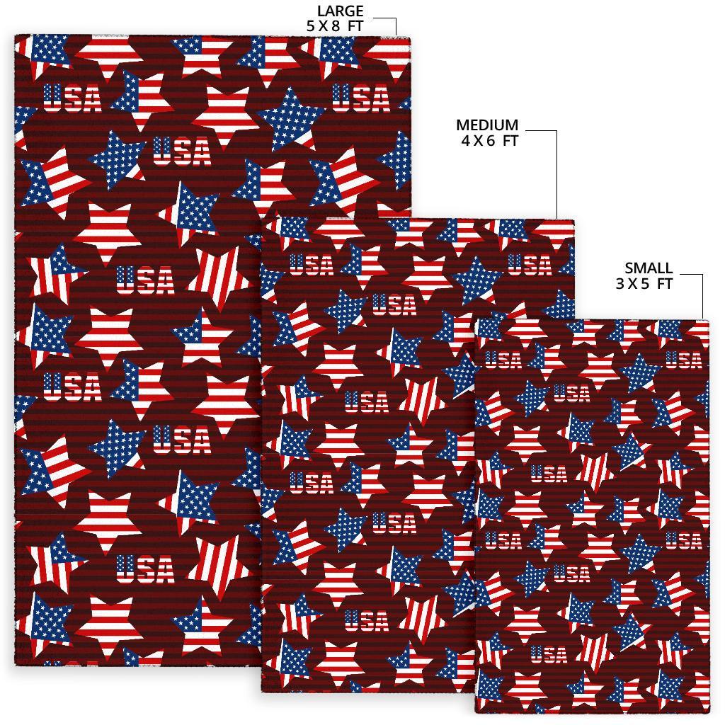 Patriot Usa Print Pattern Floor Mat-grizzshop