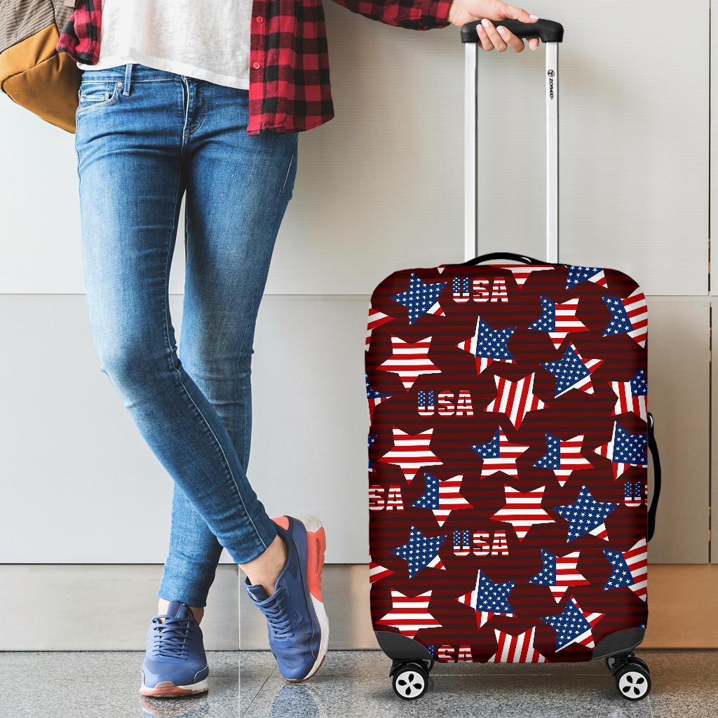 Patriot Usa Print Pattern Luggage Cover Protector-grizzshop