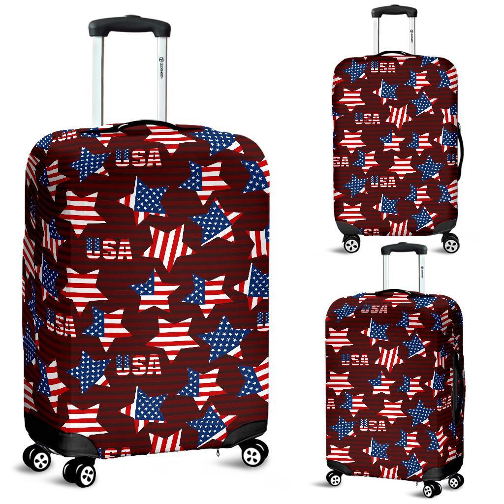 Patriot Usa Print Pattern Luggage Cover Protector-grizzshop