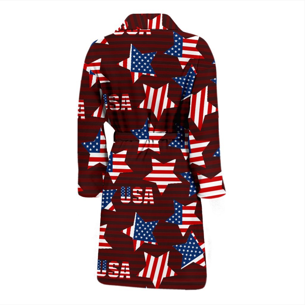 Patriot Usa Print Pattern Men Long Robe-grizzshop