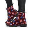 Patriot Usa Print Pattern Men Women Leather Boots-grizzshop