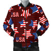 Patriot Usa Print Pattern Men's Bomber Jacket-grizzshop