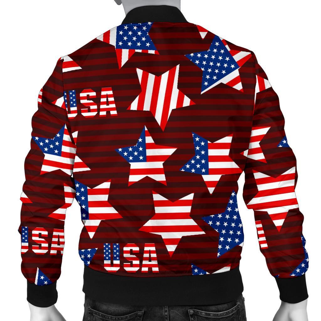 Patriot Usa Print Pattern Men's Bomber Jacket-grizzshop