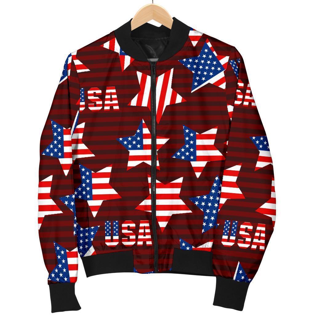 Patriot Usa Print Pattern Men's Bomber Jacket-grizzshop