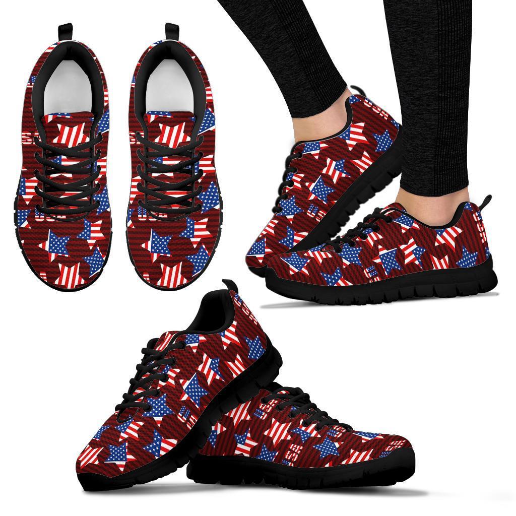 Patriot Usa Print Pattern Sneaker Shoes For Men Women-grizzshop