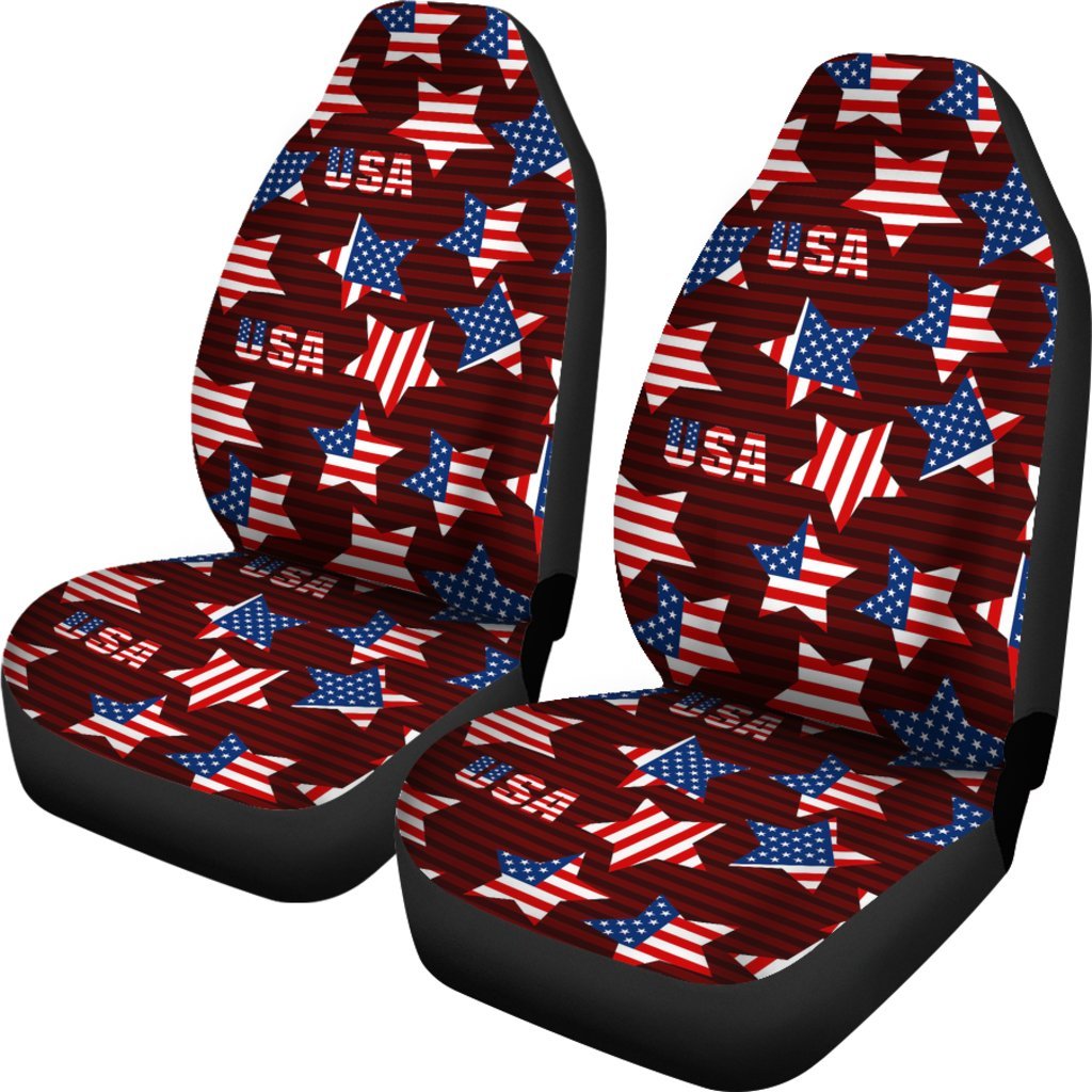 Patriot Usa Print Pattern Universal Fit Car Seat Covers-grizzshop