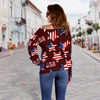 Patriot Usa Print Pattern Women Off Shoulder Sweatshirt-grizzshop