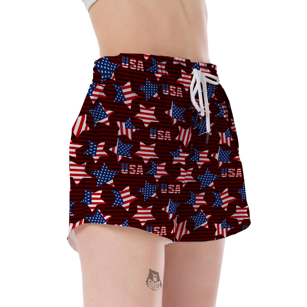 Patriot Usa Print Pattern Women's Shorts-grizzshop