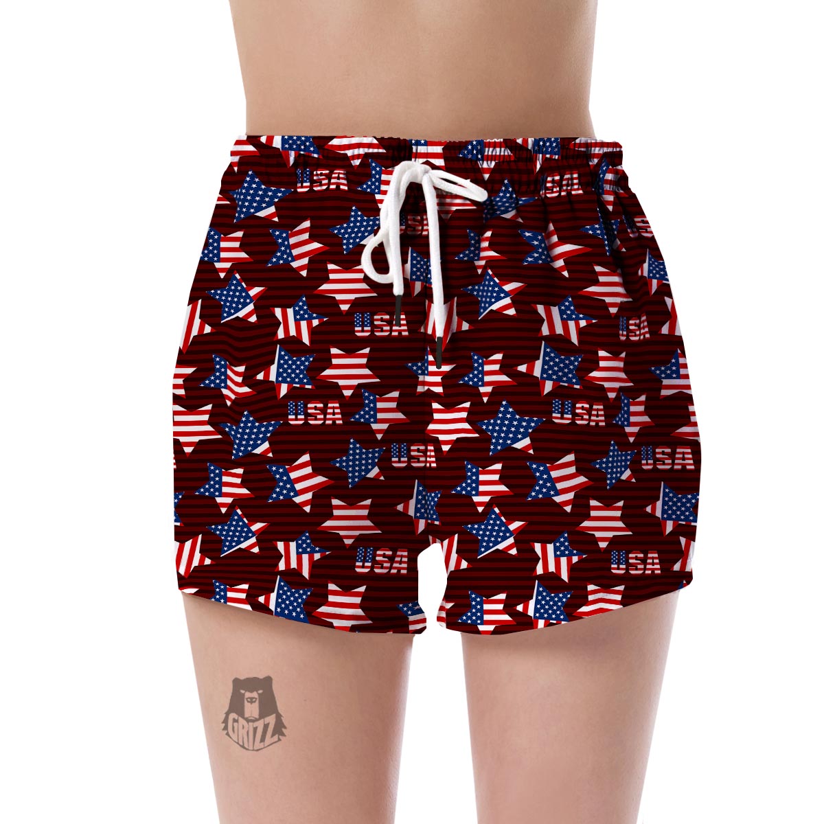 Patriot Usa Print Pattern Women's Shorts-grizzshop