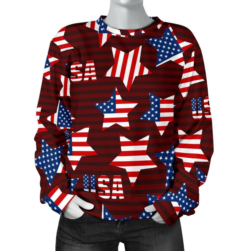 Patriot Usa Print Pattern Women's Sweatshirt-grizzshop