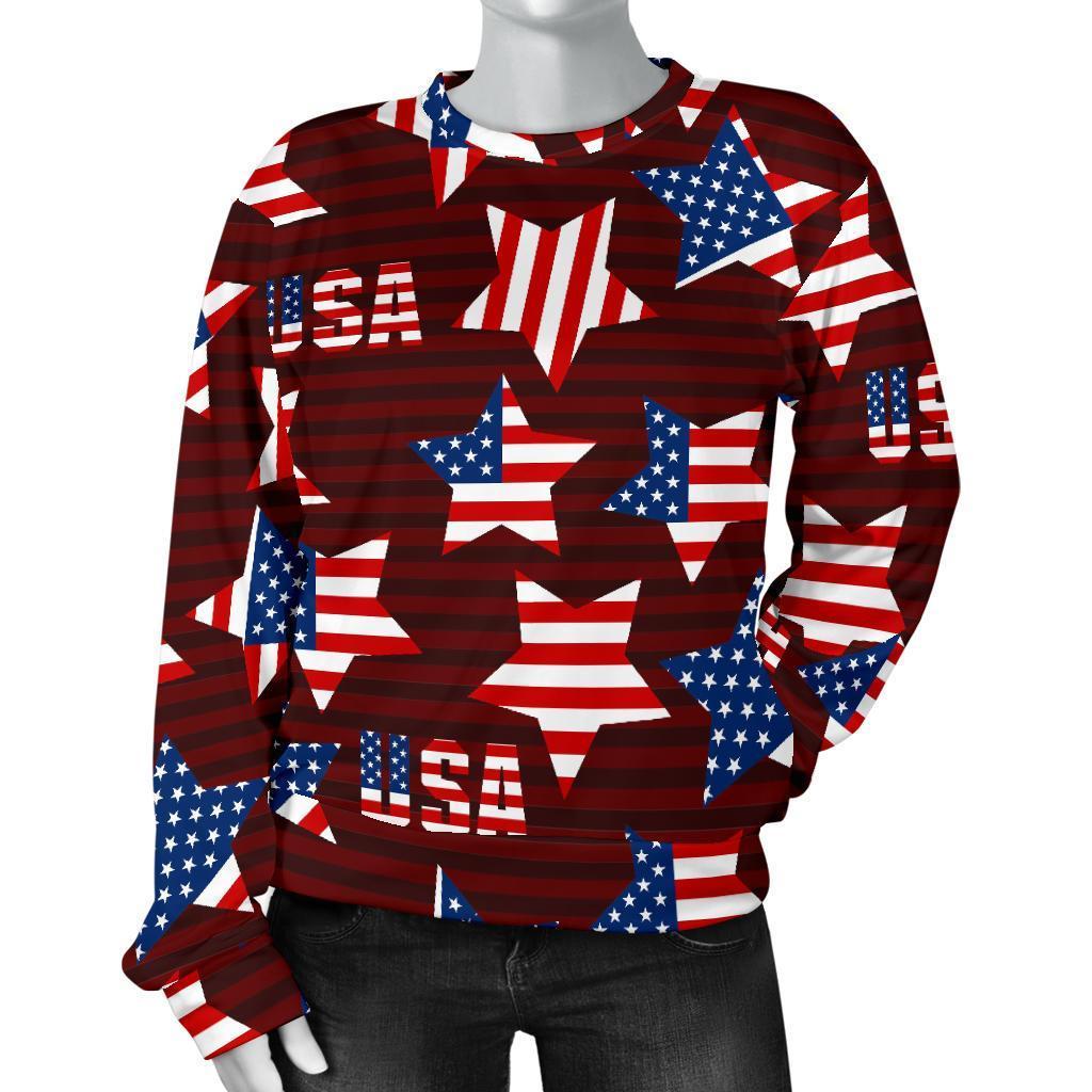 Patriot Usa Print Pattern Women's Sweatshirt-grizzshop