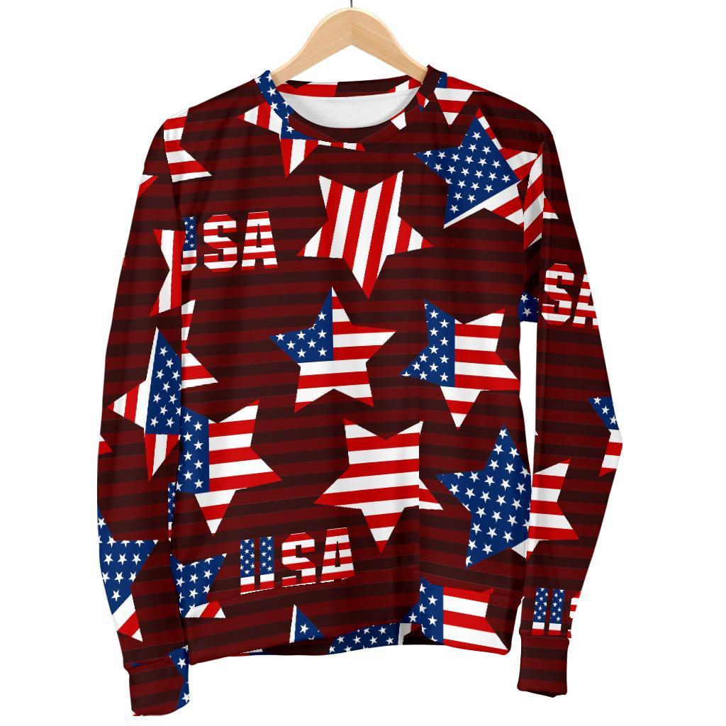 Patriot Usa Print Pattern Women's Sweatshirt-grizzshop