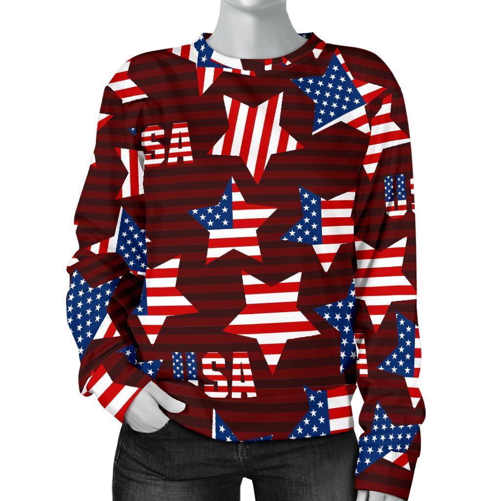 Patriot Usa Print Pattern Women's Sweatshirt-grizzshop