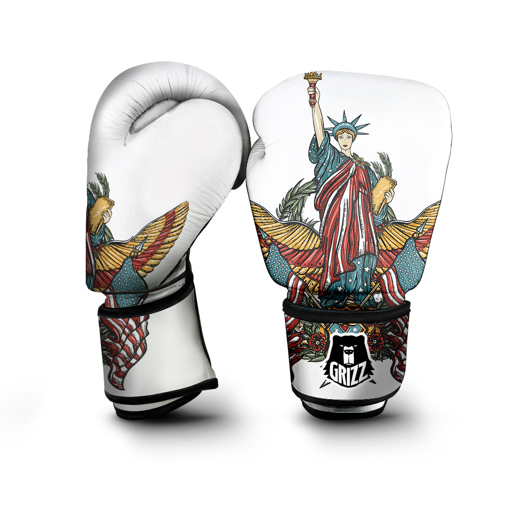 Patriotic Art Statue Of Liberty Print Boxing Gloves-grizzshop