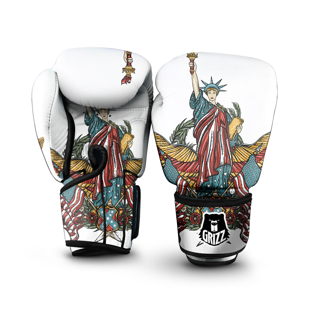 Patriotic Art Statue Of Liberty Print Boxing Gloves-grizzshop