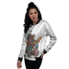 Patriotic Art Statue Of Liberty Print Women's Bomber Jacket-grizzshop