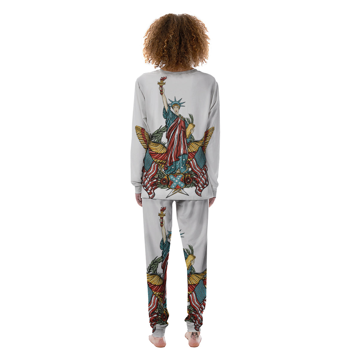 Patriotic Art Statue Of Liberty Print Women's Pajamas-grizzshop