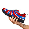 Patriotic Star Swirl American Print Black Sneaker-grizzshop