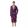 Patriotic Star Swirl American Print Men's Robe-grizzshop