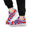 Patriotic Star Swirl American Print White Athletic Shoes-grizzshop