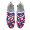 Patriotic Star Swirl American Print White Athletic Shoes-grizzshop