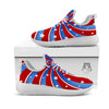 Patriotic Star Swirl American Print White Athletic Shoes-grizzshop