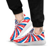 Patriotic Swirly American Print White Athletic Shoes-grizzshop