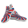 Patriotic Swirly American Print White Athletic Shoes-grizzshop