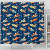 Pattern Airplane Print Bathroom Shower Curtain-grizzshop