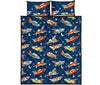 Pattern Airplane Print Bed Set Quilt-grizzshop